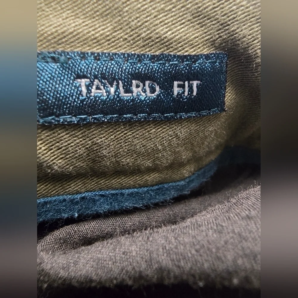 Taylrd Tech Chino Pants Taylrd Fit Olive Green Men's Size 33 X 34